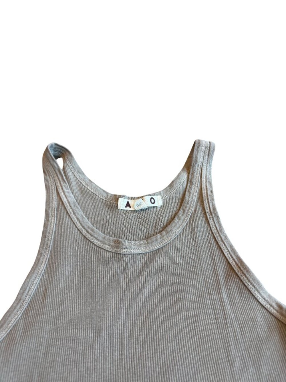AMO Beige Ribbed Tank Top - Picture 2 of 14